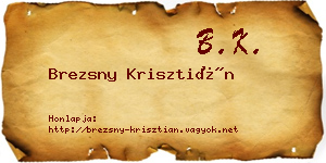 Brezsny Krisztián névjegykártya